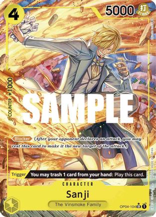 Sanji (104) (Alternate Art) [OP04-104] One Piece - Kingdoms of Intrigue