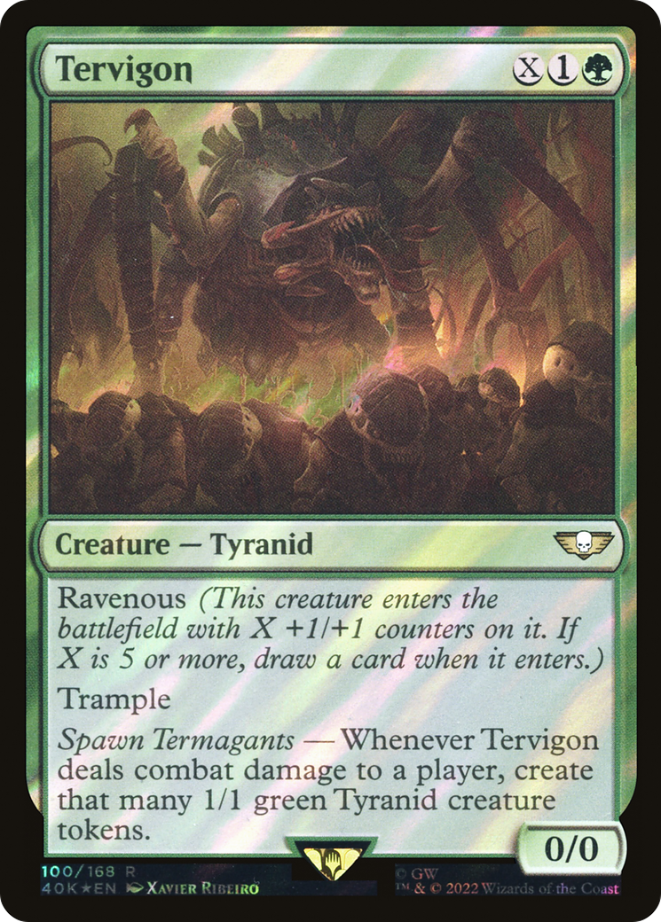 FOIL Tervigon (Surge Foil) (40K-100) - Warhammer 40,000 Commander - Magic The Gathering