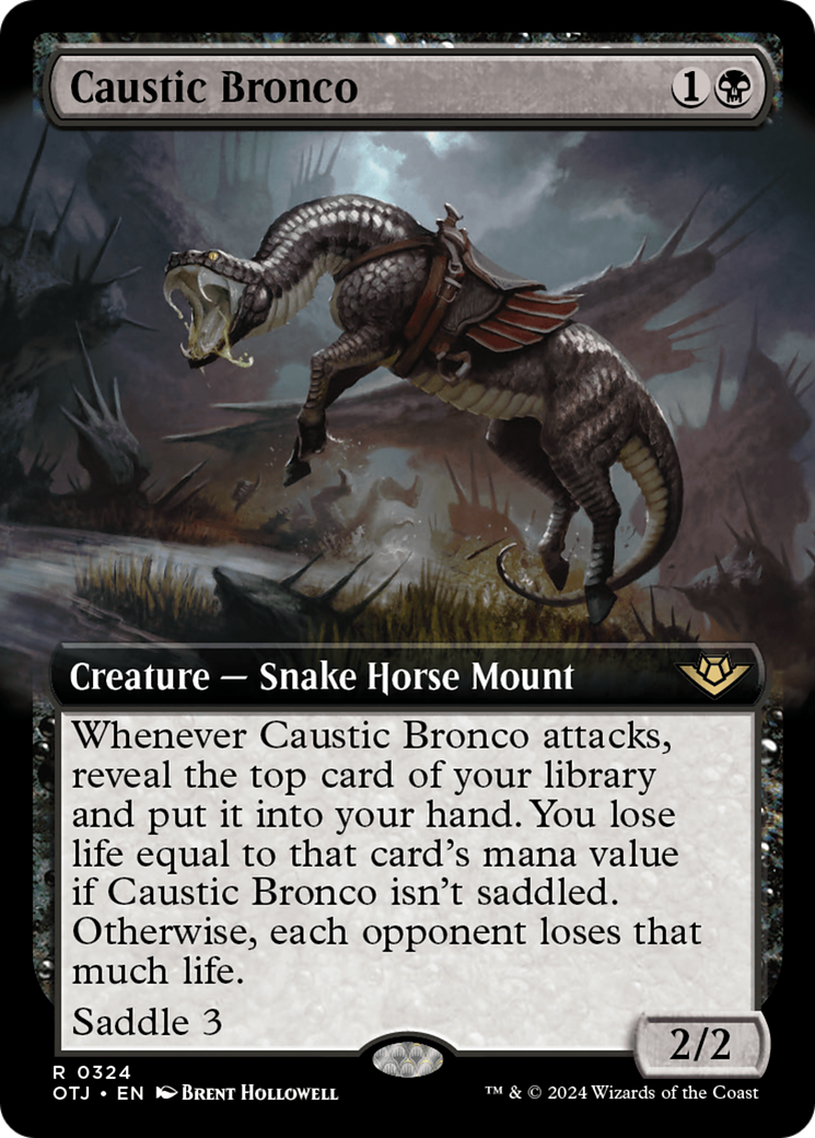 FOIL Caustic Bronco (Extended Art) (OTJ-324) - Outlaws of Thunder Junction - Magic The Gathering