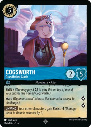 Cogsworth - Grandfather Clock (142/204) - Rise of the Floodborn Cold Foil - Lorcana