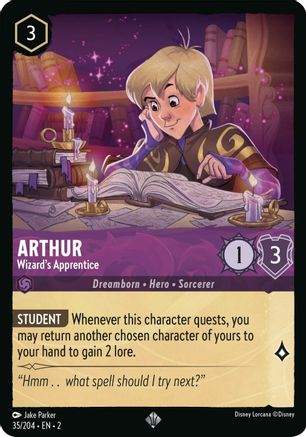 Arthur - Wizard's Apprentice (35/204) - Rise of the Floodborn Cold Foil - Lorcana