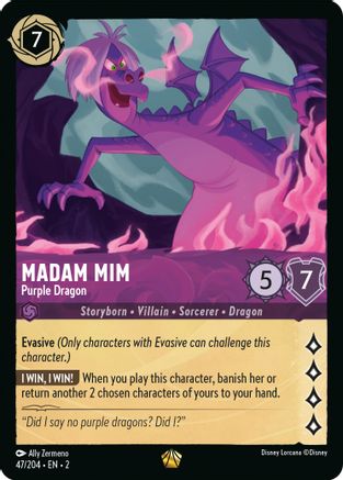 Madam Mim - Purple Dragon (47/204) - Rise of the Floodborn - Lorcana