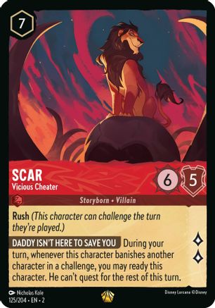 Scar - Vicious Cheater (125/204) - Rise of the Floodborn Cold Foil - Lorcana