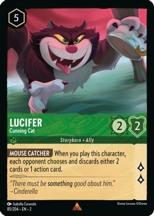 Lucifer - Cunning Cat (85/204) - Rise of the Floodborn Cold Foil - Lorcana