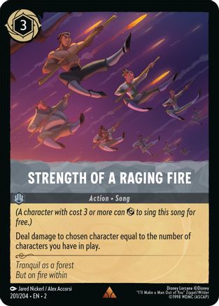 Strength of a Raging Fire (201/204) - Rise of the Floodborn Cold Foil - Lorcana