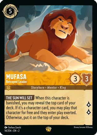 Mufasa - Betrayed Leader (14/204) - Rise of the Floodborn - Lorcana