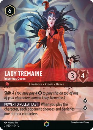 Lady Tremaine - Imperious Queen (Enchanted) (211/204) - Rise of the Floodborn Holofoil - Lorcana
