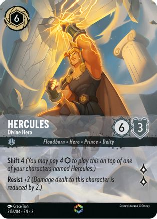 Hercules - Divine Hero (Enchanted) (215/204) - Rise of the Floodborn Holofoil - Lorcana