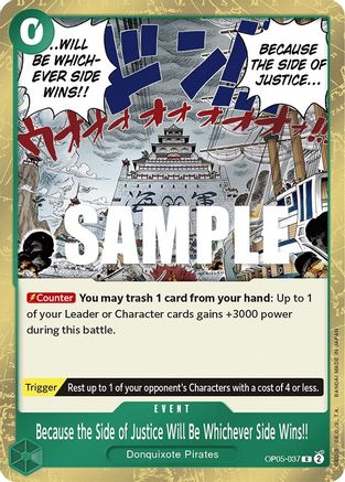 Because the Side of Justice Will Be Whichever Side Wins!! [OP05-037] One Piece - Awakening of the New Era