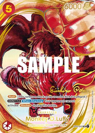 Monkey.D.Luffy (012) (Alternate Art) (Gold-Stamped Signature) [ST01-012] One Piece - Awakening of the New Era