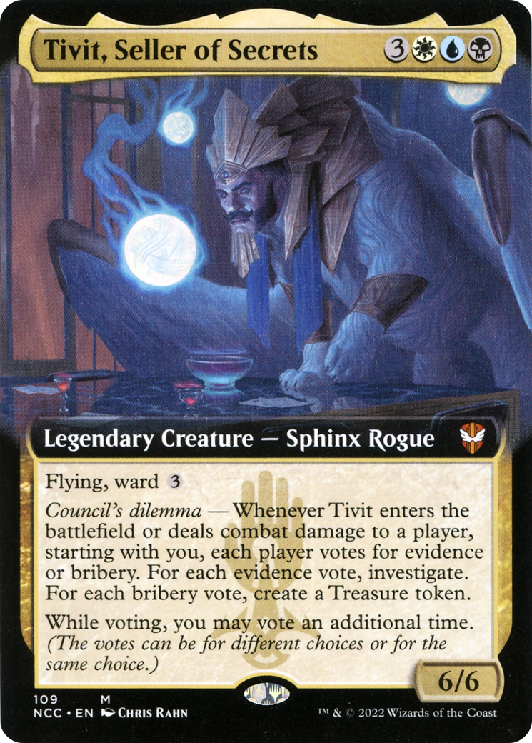 Tivit, Seller of Secrets (Extended Art) (NCC-109) - New Capenna Commander - Magic The Gathering