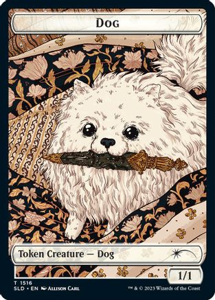 FOIL Dog // Cat Double-Sided Token (SLD-1516 // 1517) - Secret Lair Drop Series - Magic The Gathering