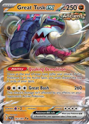 Great Tusk ex [053/091] SV: Paldean Fates Pokemon