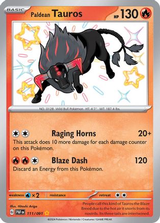 Paldean Tauros - [111/091] SV: Paldean Fates Pokemon
