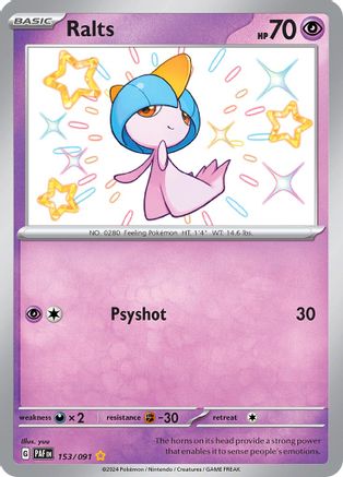 Ralts - [153/091] SV: Paldean Fates Pokemon