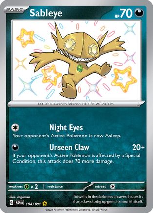 Sableye [184/091] SV: Paldean Fates Pokemon