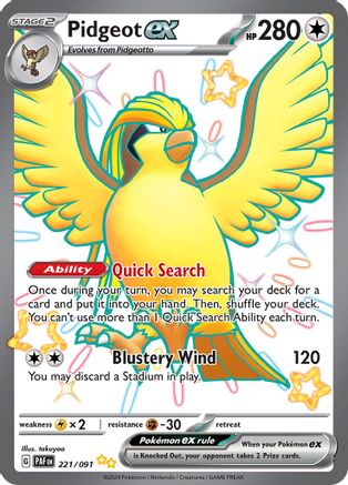 Pidgeot ex [221/091] SV: Paldean Fates Pokemon
