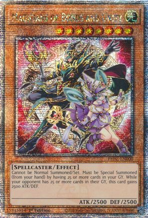 QUARTER CENTURY SECRET RARE Magicians of Bonds and Unity (Quarter Century Secret Rare) (PHNI-EN000) - Phantom Nightmare 1st Edition