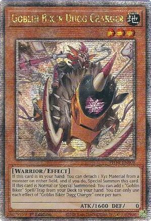 QUARTER CENTURY SECRET RARE Goblin Biker Dugg Charger (Quarter Century Secret Rare) (PHNI-EN008) - Phantom Nightmare 1st Edition