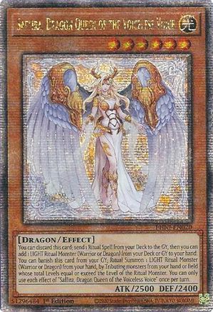 QUARTER CENTURY SECRET RARE Saffira, Dragon Queen of the Voiceless Voice (Quarter Century Secret Rare) (PHNI-EN020) - Phantom Nightmare 1st Edition