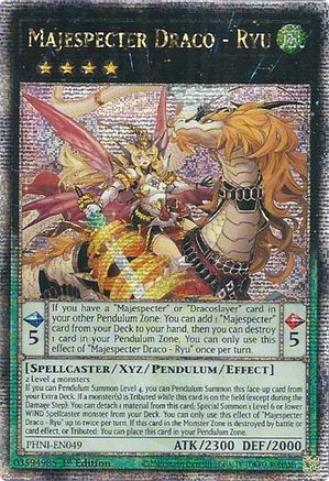 QUARTER CENTURY SECRET RARE Majespecter Draco - Ryu (Quarter Century Secret Rare) (PHNI-EN049) - Phantom Nightmare 1st Edition