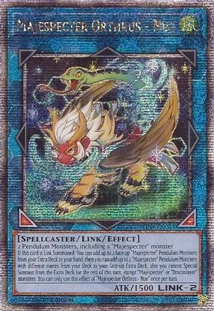 QUARTER CENTURY SECRET RARE Majespecter Orthrus - Nue (Quarter Century Secret Rare) (PHNI-EN051) - Phantom Nightmare 1st Edition