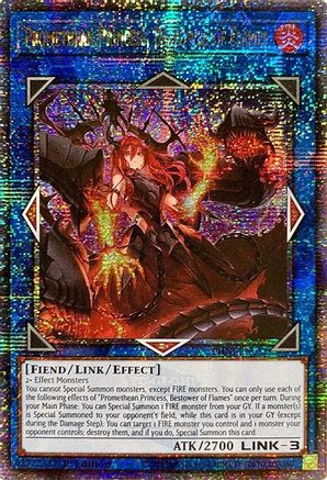 QUARTER CENTURY SECRET RARE Promethean Princess, Bestower of Flames (Quarter Century Secret Rare) (PHNI-EN052) - Phantom Nightmare 1st Edition