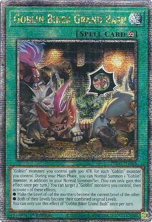 QUARTER CENTURY SECRET RARE Goblin Biker Grand Bash (Quarter Century Secret Rare) (PHNI-EN060) - Phantom Nightmare 1st Edition