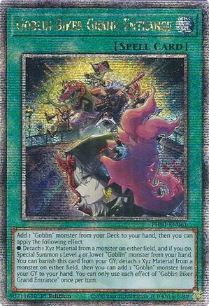 QUARTER CENTURY SECRET RARE Goblin Biker Grand Entrance (Quarter Century Secret Rare) (PHNI-EN061) - Phantom Nightmare 1st Edition