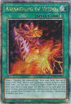 QUARTER CENTURY SECRET RARE Awakening of Veidos (Quarter Century Secret Rare) (PHNI-EN095) - Phantom Nightmare 1st Edition