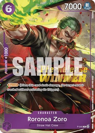 Roronoa Zoro (OP-06 Pre-Release Tournament) [Winner] (P-045) - One Piece Promotion Cards