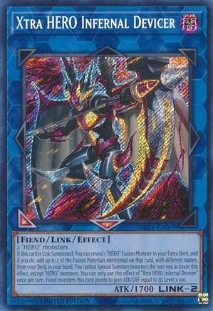 SECRET RARE Xtra HERO Infernal Devicer (BLC1-EN009) - Battles of Legend: Chapter 1 Limited