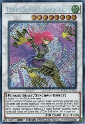 SECRET RARE Cyber Slash Harpie Lady (BLC1-EN010) - Battles of Legend: Chapter 1 Limited
