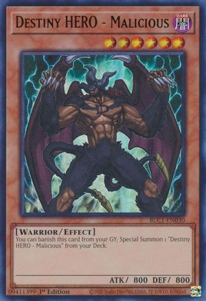 ULTRA RARE Destiny HERO - Malicious (BLC1-EN030) - Battles of Legend: Chapter 1 1st Edition