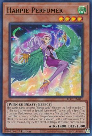ULTRA RARE Harpie Perfumer (BLC1-EN041) - Battles of Legend: Chapter 1 1st Edition