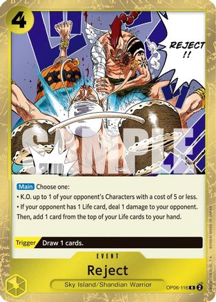 Reject (OP06-116) One Piece - Wings of the Captain