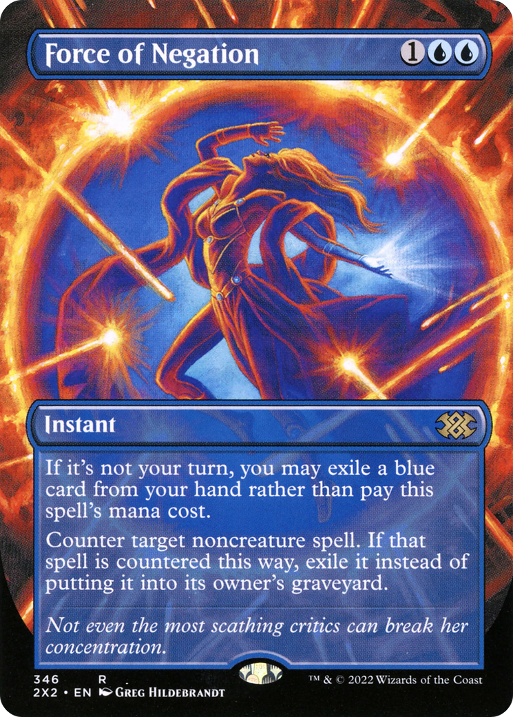 FOIL Force of Negation (Borderless) (2X2-346) - Double Masters 2022 - Magic The Gathering