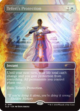FOIL Teferi's Protection (1691) (Rainbow Foil) (SLD-1691) - Secret Lair Drop Series - Magic The Gathering
