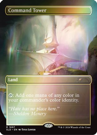 FOIL Command Tower (1697) (Rainbow Foil) (SLD-1697) - Secret Lair Drop Series - Magic The Gathering