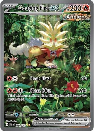 Gouging Fire ex - 204/162 Pokemon SV05: Temporal Forces