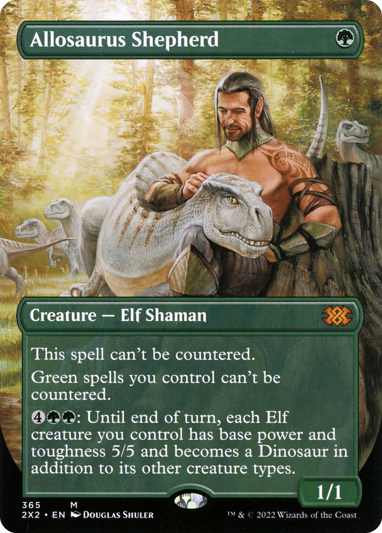 Allosaurus Shepherd (Borderless) (2X2-365) - Double Masters 2022 (Borderless) - Magic The Gathering