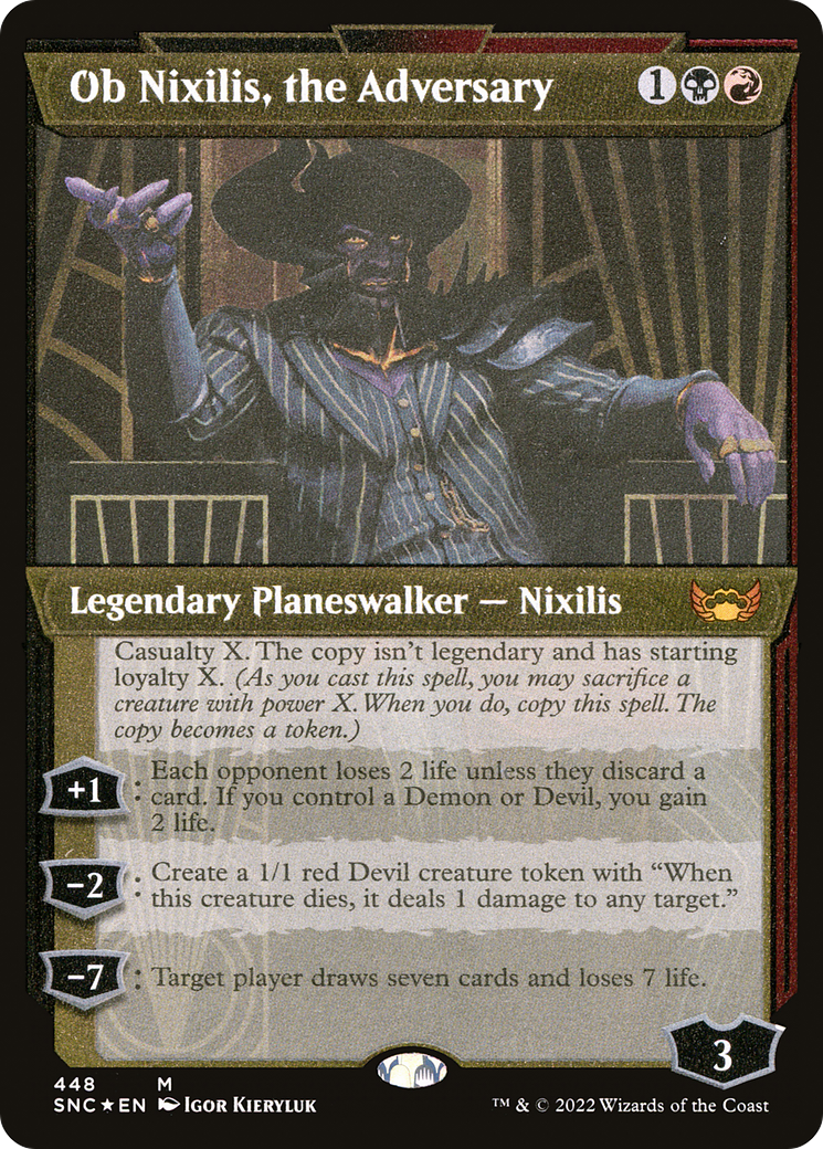 FOIL Ob Nixilis, the Adversary (Showcase) (Foil Etched) (SNC-448) - Streets of New Capenna - Magic The Gathering