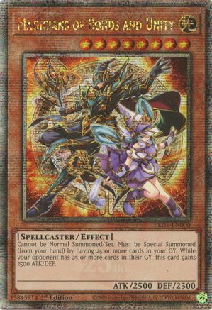 QUARTER CENTURY SECRET RARE Magicians of Bonds and Unity (Quarter Century Secret Rare) (LEDE-EN000) - Legacy of Destruction 1st Edition