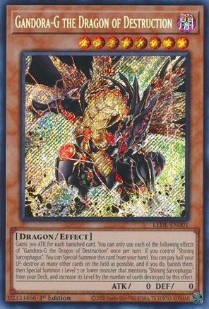 SECRET RARE Gandora-G the Dragon of Destruction (LEDE-EN001) - Legacy of Destruction 1st Edition