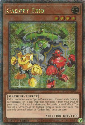 QUARTER CENTURY SECRET RARE Gadget Trio (Quarter Century Secret Rare) (LEDE-EN004) - Legacy of Destruction 1st Edition