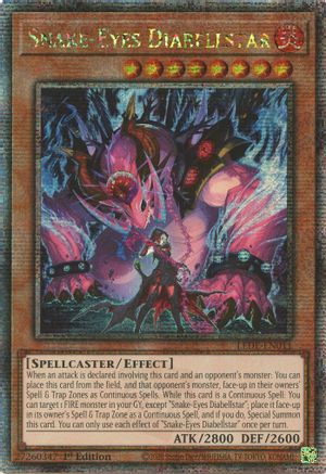 QUARTER CENTURY SECRET RARE Snake-Eyes Diabellstar (Quarter Century Secret Rare) (LEDE-EN011) - Legacy of Destruction 1st Edition