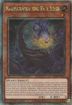 QUARTER CENTURY SECRET RARE Ragnaraika the Evil Seed (Quarter Century Secret Rare) (LEDE-EN013) - Legacy of Destruction 1st Edition