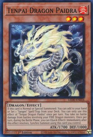SUPER RARE Tenpai Dragon Paidra (LEDE-EN016) - Legacy of Destruction 1st Edition