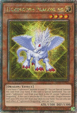 QUARTER CENTURY SECRET RARE Lightsworn Dragonling (Quarter Century Secret Rare) (LEDE-EN023) - Legacy of Destruction 1st Edition