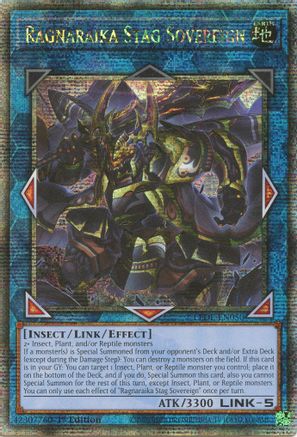 QUARTER CENTURY SECRET RARE Ragnaraika Stag Sovereign (Quarter Century Secret Rare) (LEDE-EN050) - Legacy of Destruction 1st Edition
